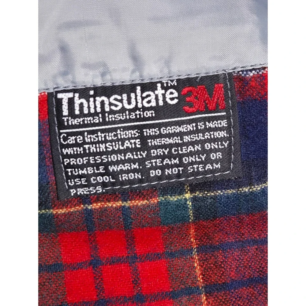 Vintage Pendleton Wool Field Jacket Mens M Gray Thinsulate Plaid Lined USA Made